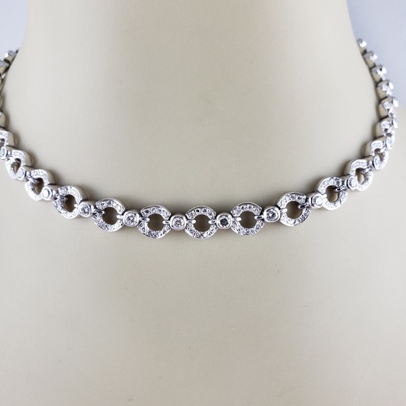 Vintage 14 Karat White Gold and Diamond Necklace with GAI Certificate #13569 - Picture 7 of 7